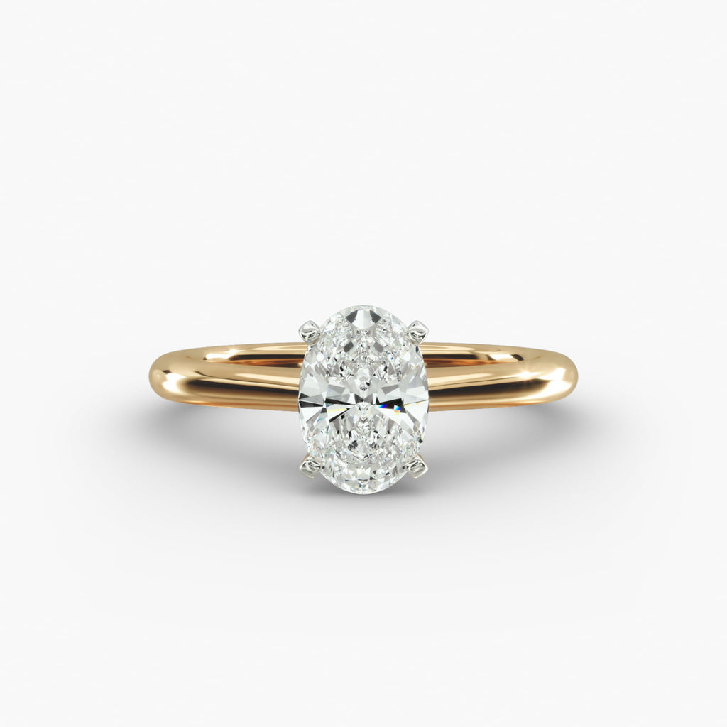 Oval Cut Certified Lab-Grown Diamond Petite Solitaire Engagement Ring