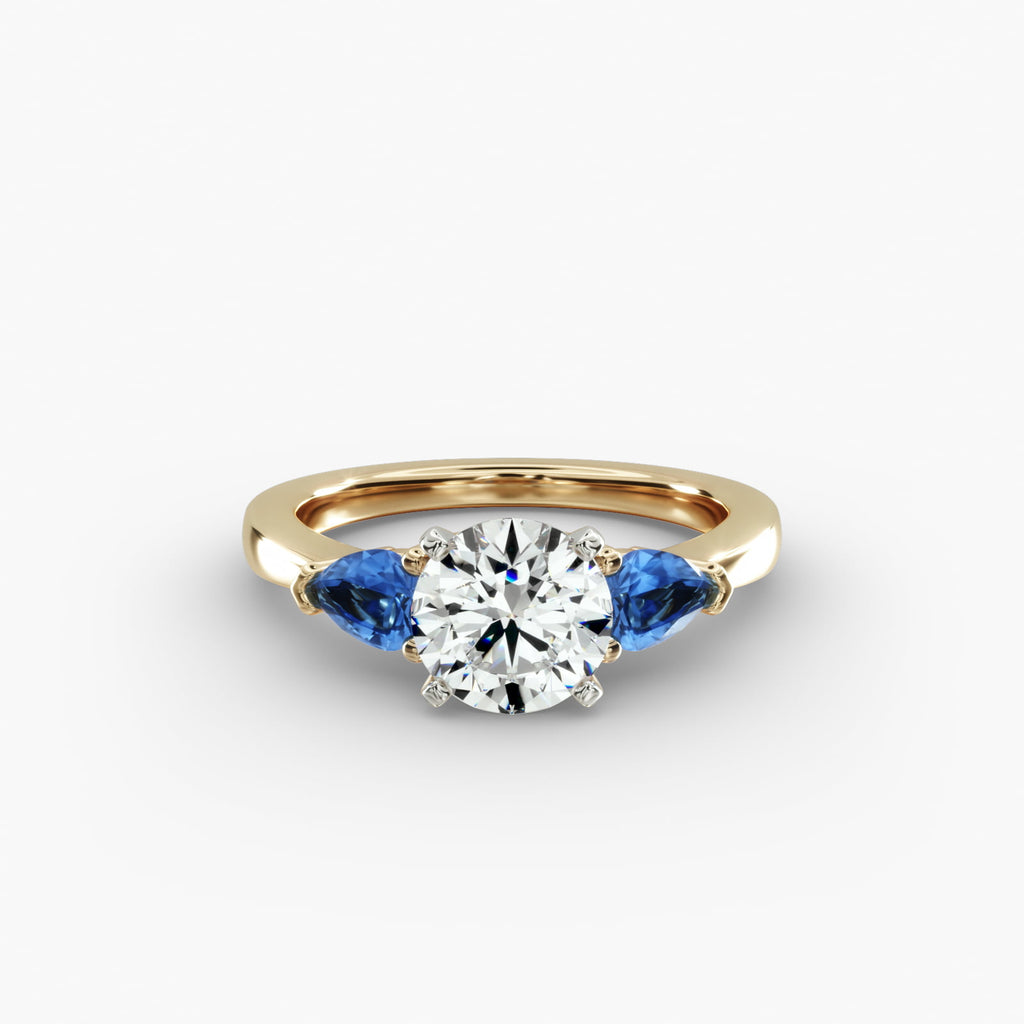 Classic Pear Shaped Sapphire Engagement Ring in 18k