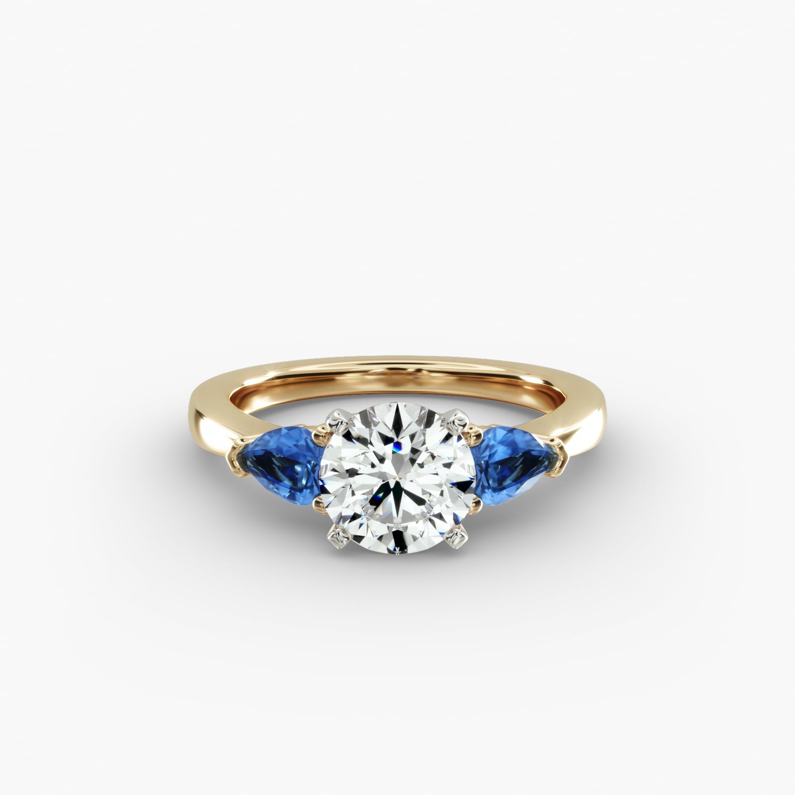 Classic Pear Shaped Sapphire Engagement Ring in 18k