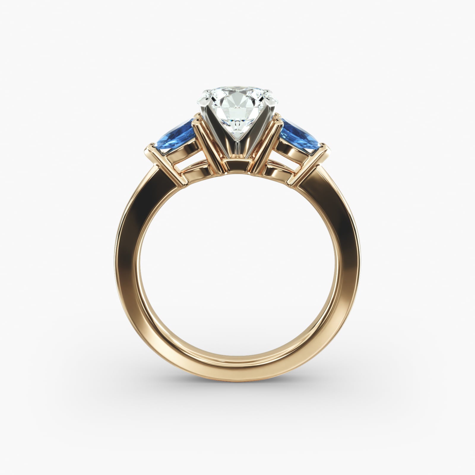 Classic Pear Shaped Sapphire Engagement Ring in 18k