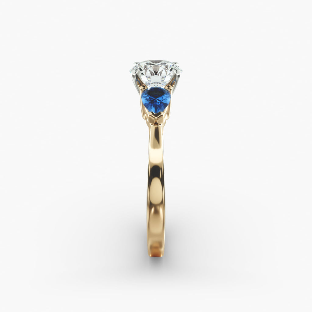 Classic Pear Shaped Sapphire Engagement Ring in 18k