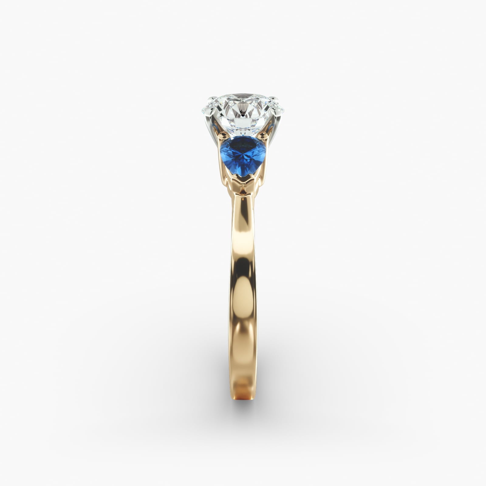 Classic Pear Shaped Sapphire Engagement Ring in 18k