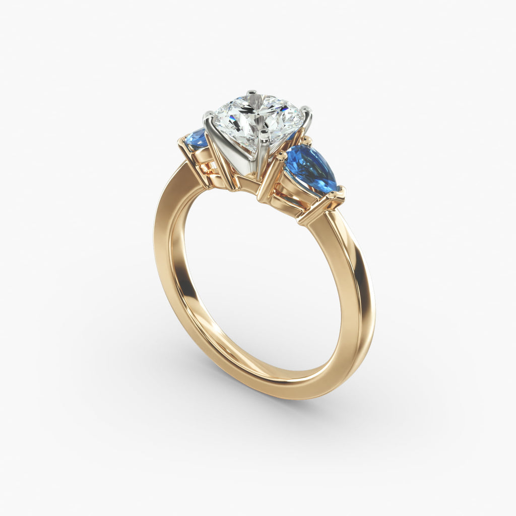 Classic Pear Shaped Sapphire Engagement Ring in 18k
