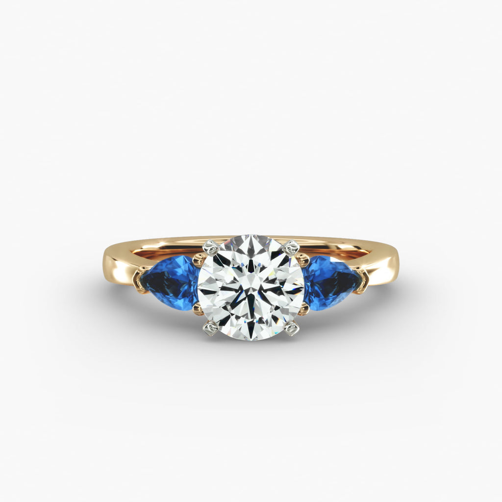 Classic Pear Shaped Sapphire Engagement Ring in 18k