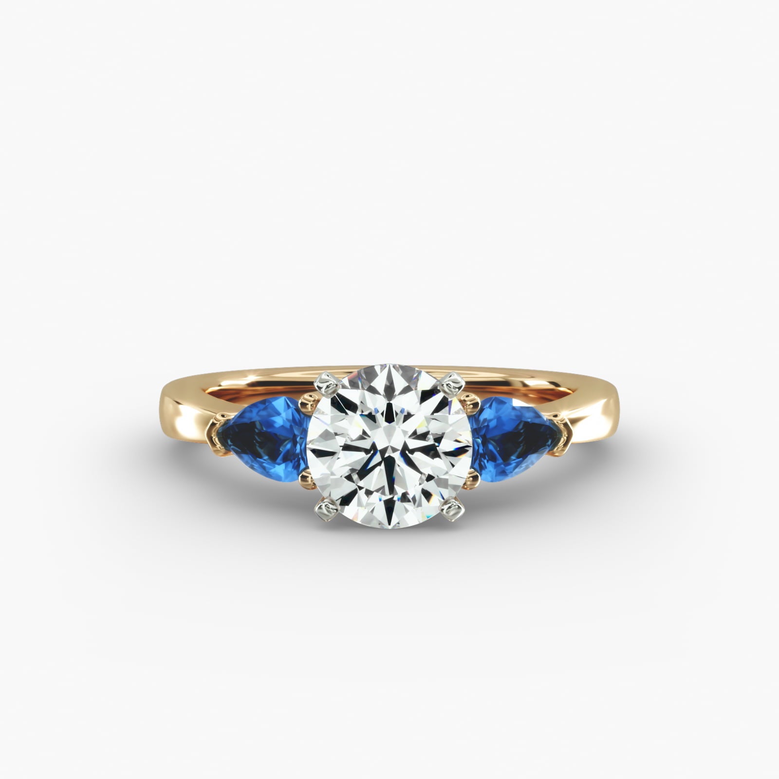 Classic Pear Shaped Sapphire Engagement Ring in 18k