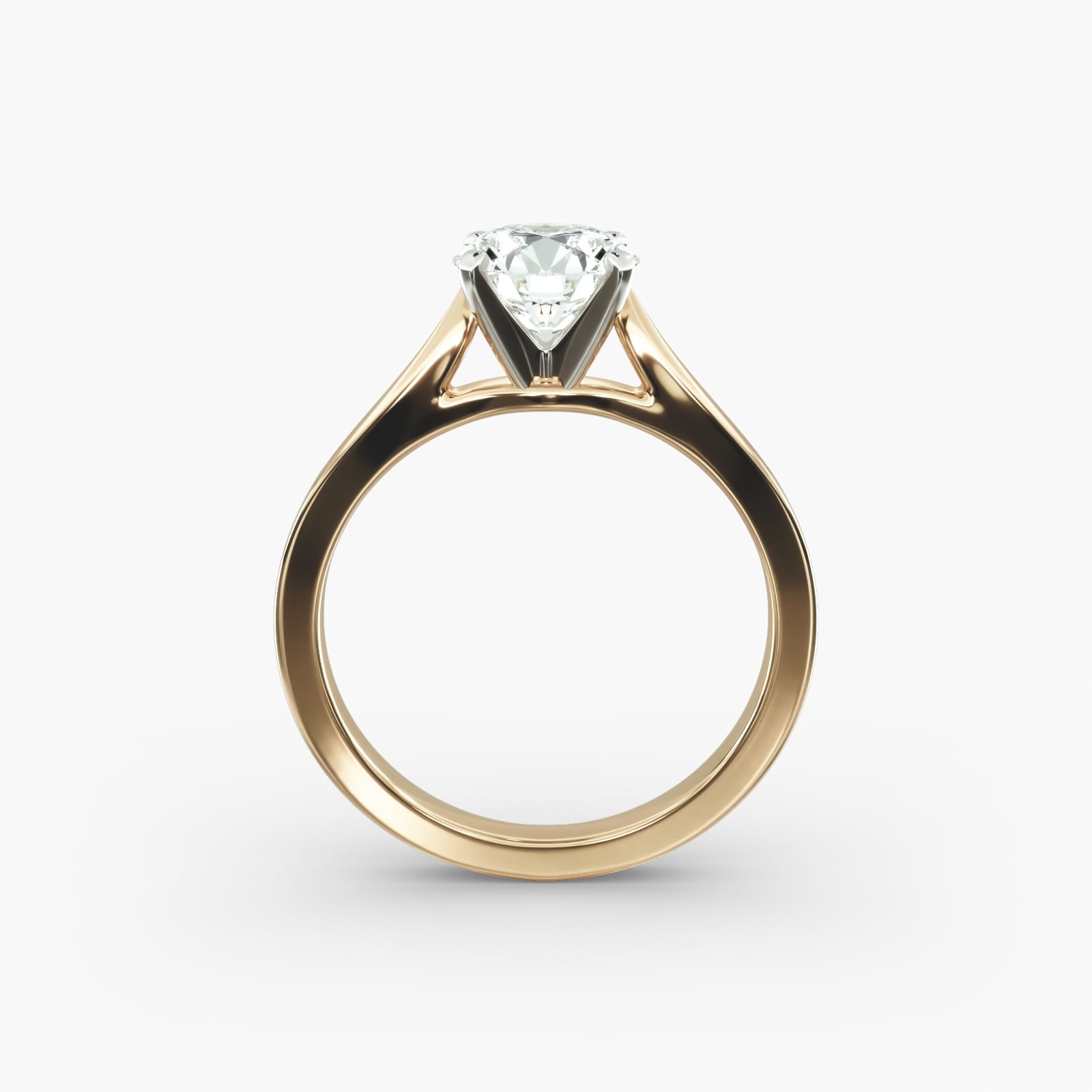Petite Cathedral Solitaire Engagement Ring in 18k Yellow Gold