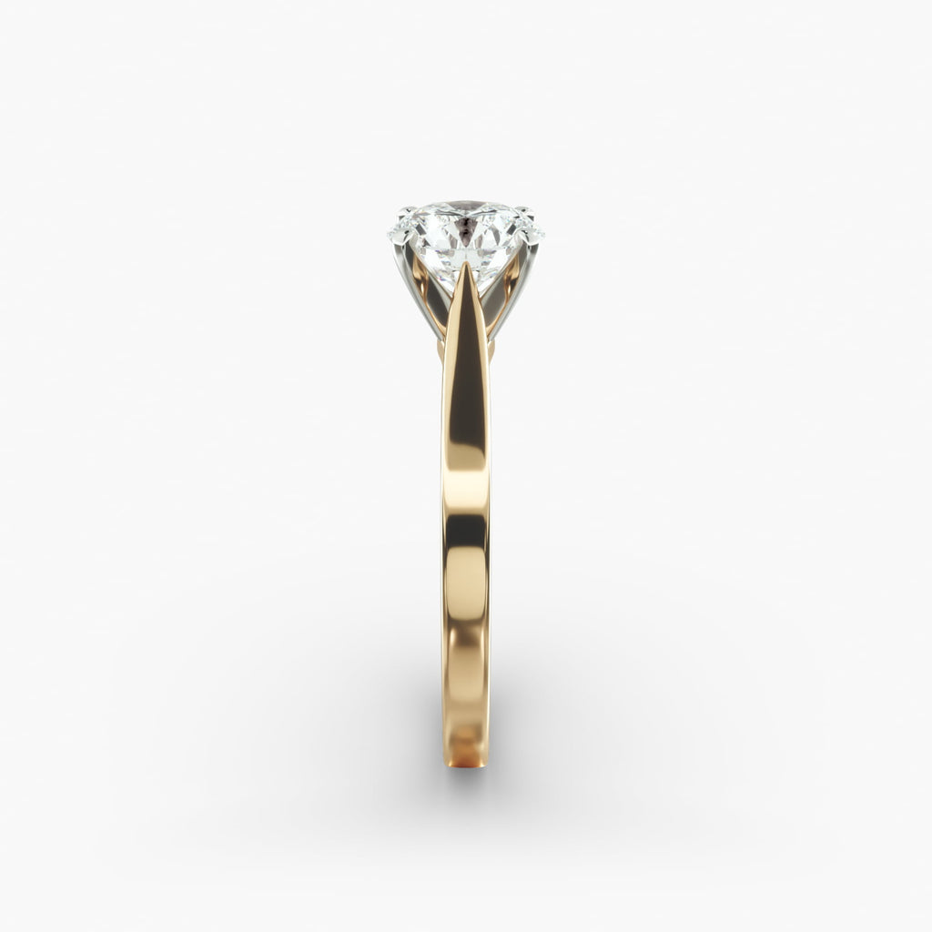 Petite Cathedral Solitaire Engagement Ring in 18k Yellow Gold