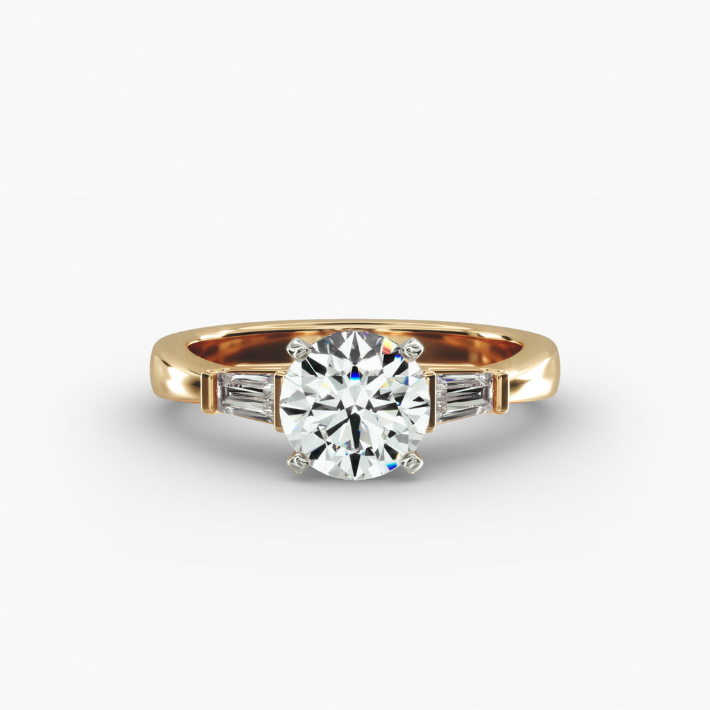 Tapered Baguette Diamond Engagement Ring