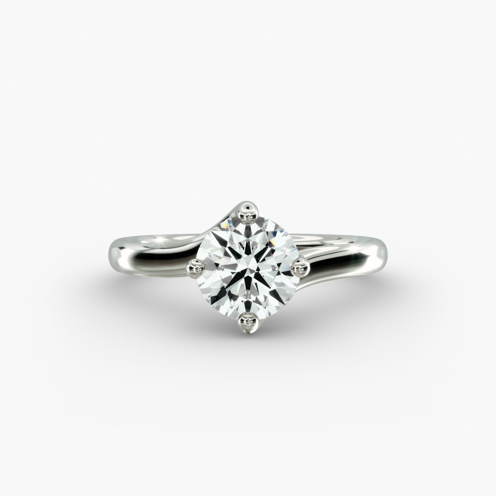 ZAC ZAC POSEN Bypass Solitaire Engagement Ring in 18k