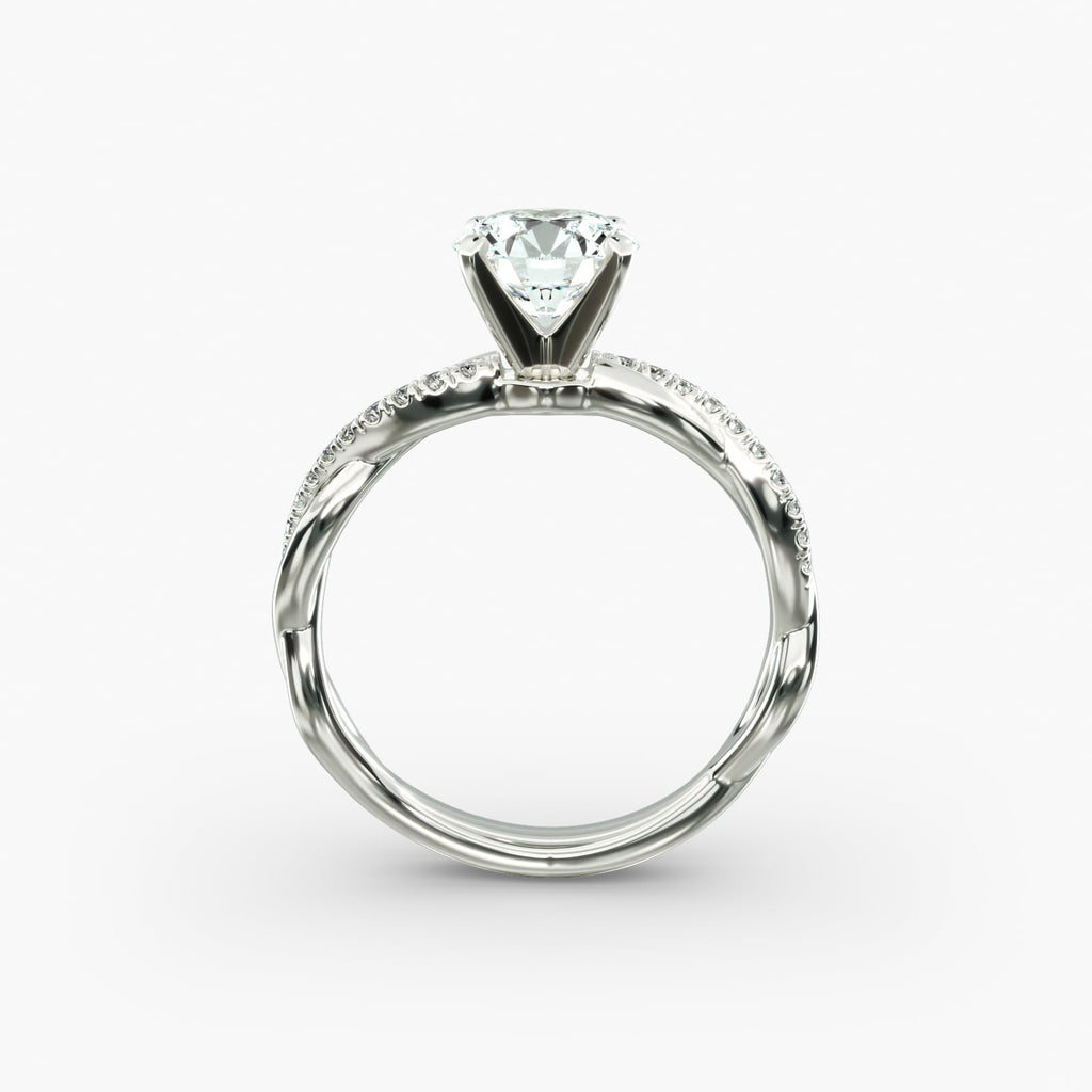 Round Cut Certified Lab-Grown Diamond Petite Twist Engagement Ring