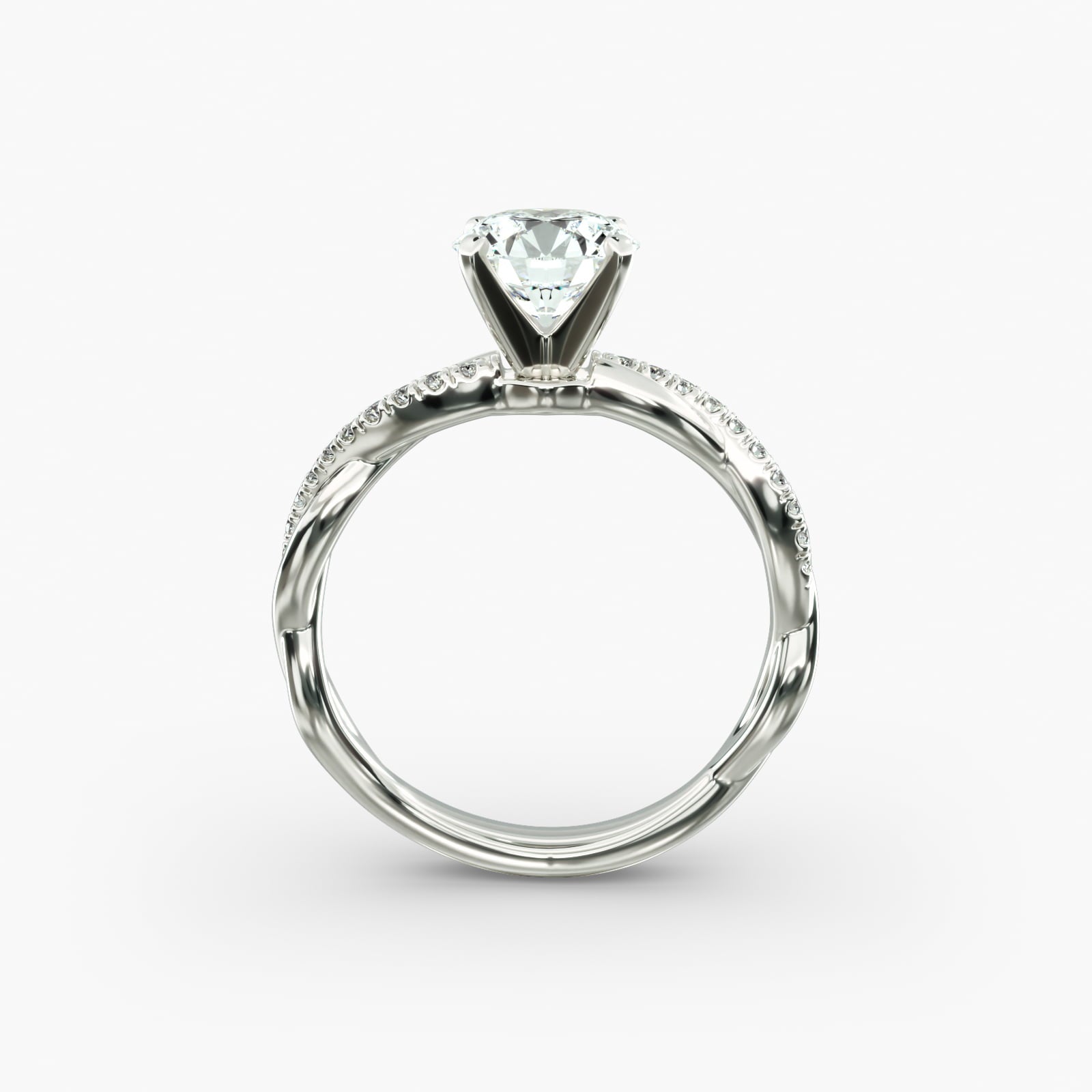 Round Cut Certified Lab-Grown Diamond Petite Twist Engagement Ring