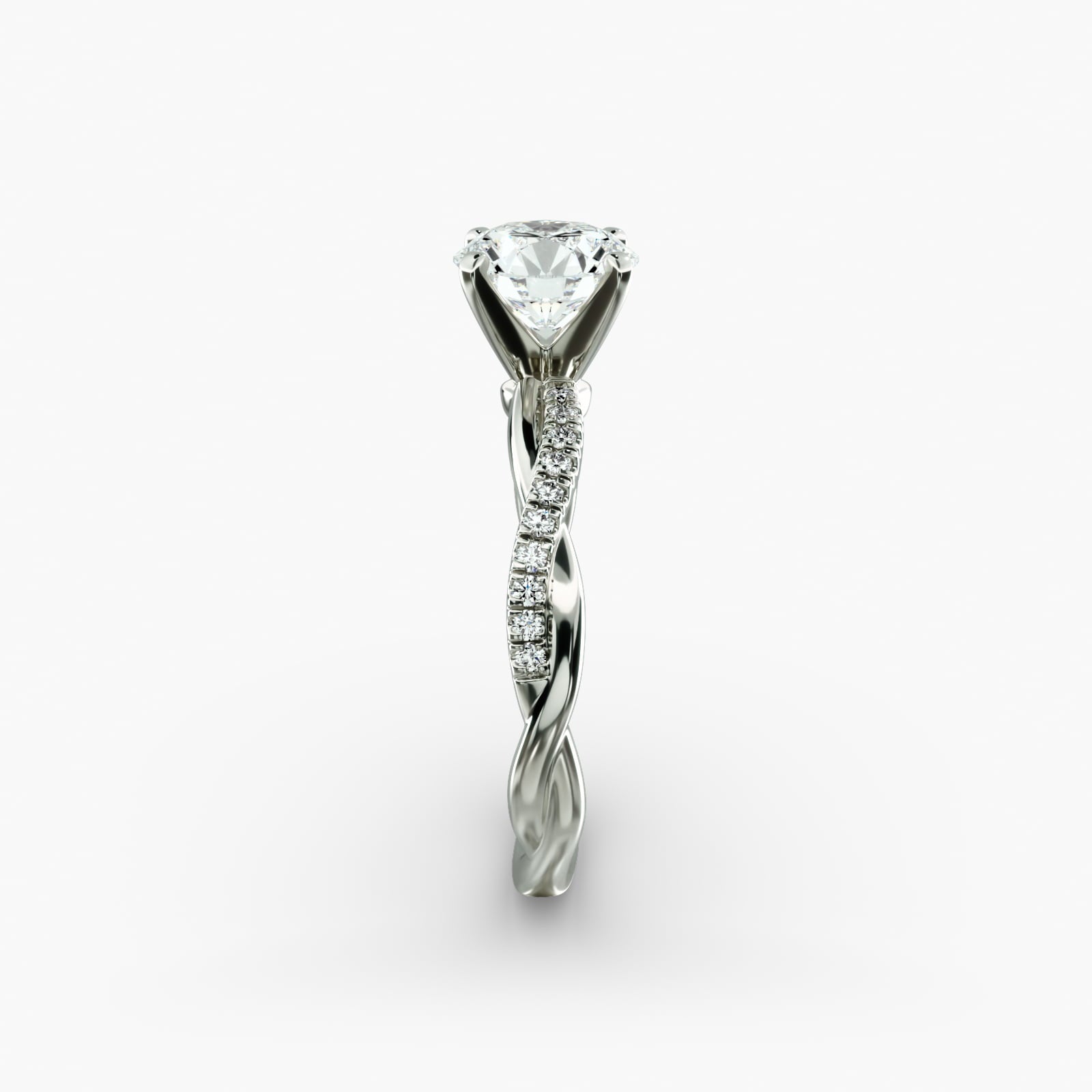 Round Cut Certified Lab-Grown Diamond Petite Twist Engagement Ring