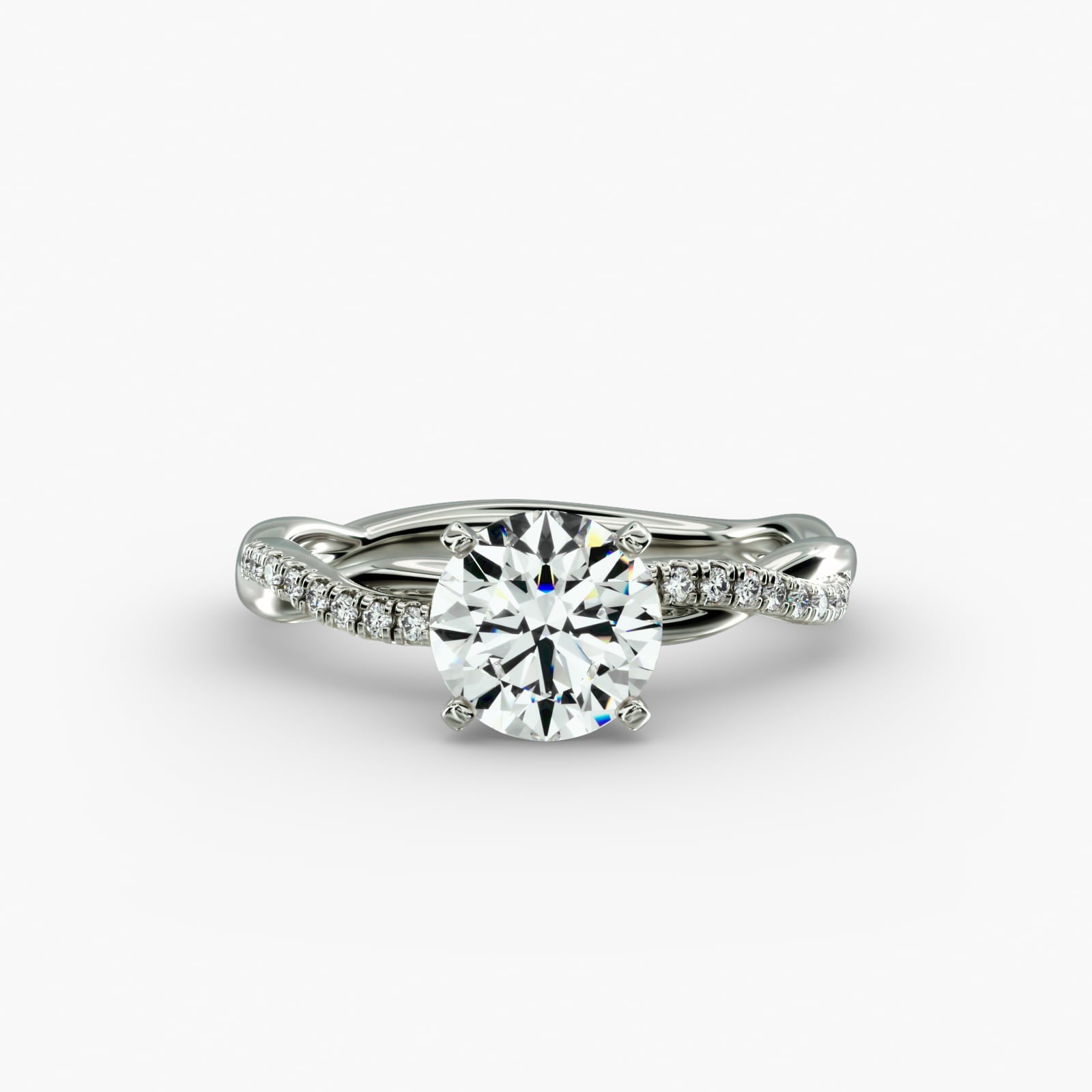 Round Cut Certified Lab-Grown Diamond Petite Twist Engagement Ring