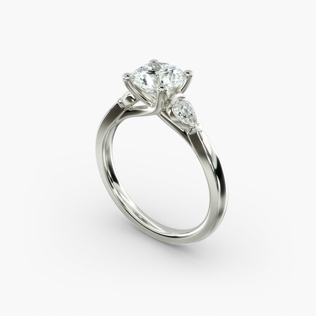 Pear Sidestone Diamond Engagement Ring