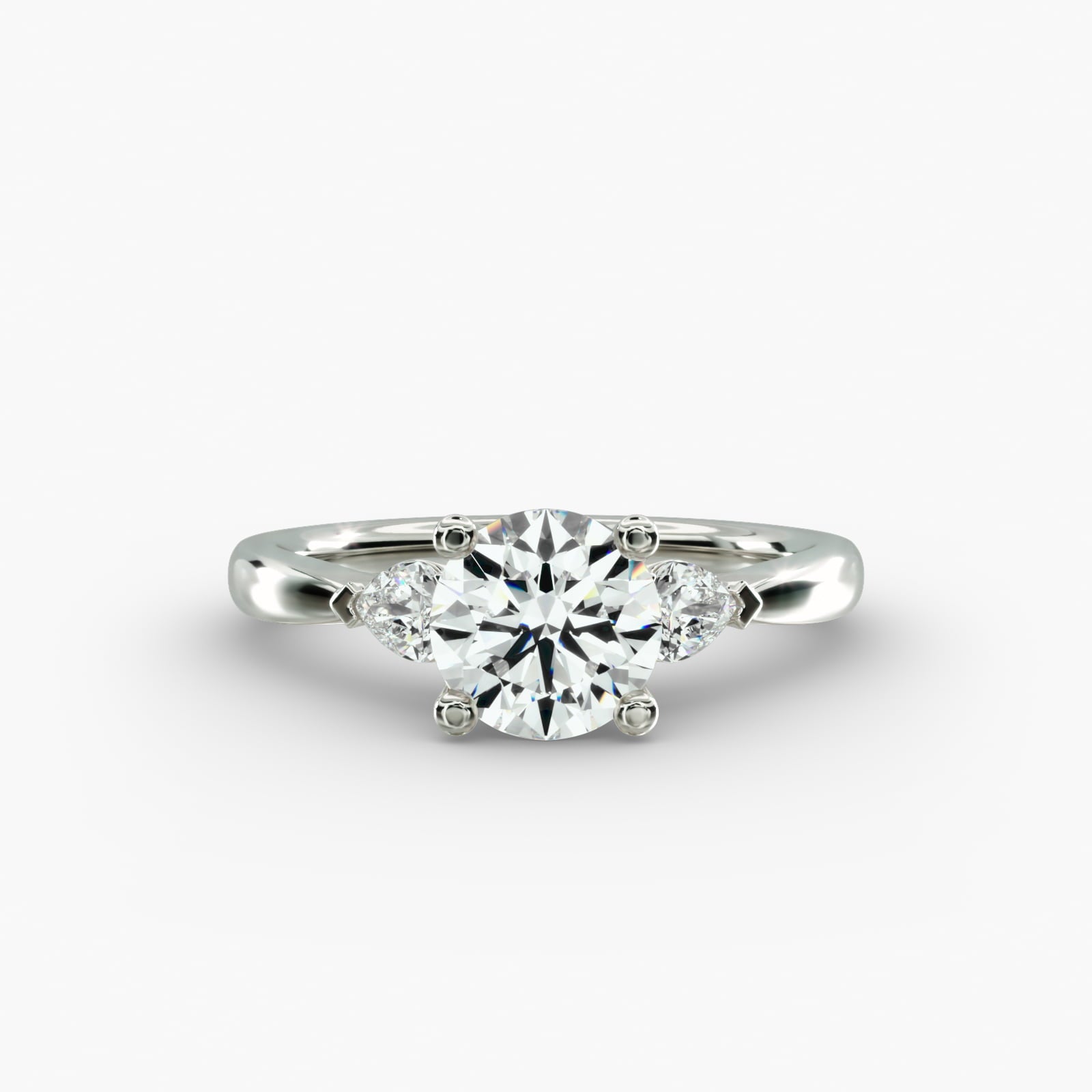 Pear Sidestone Diamond Engagement Ring
