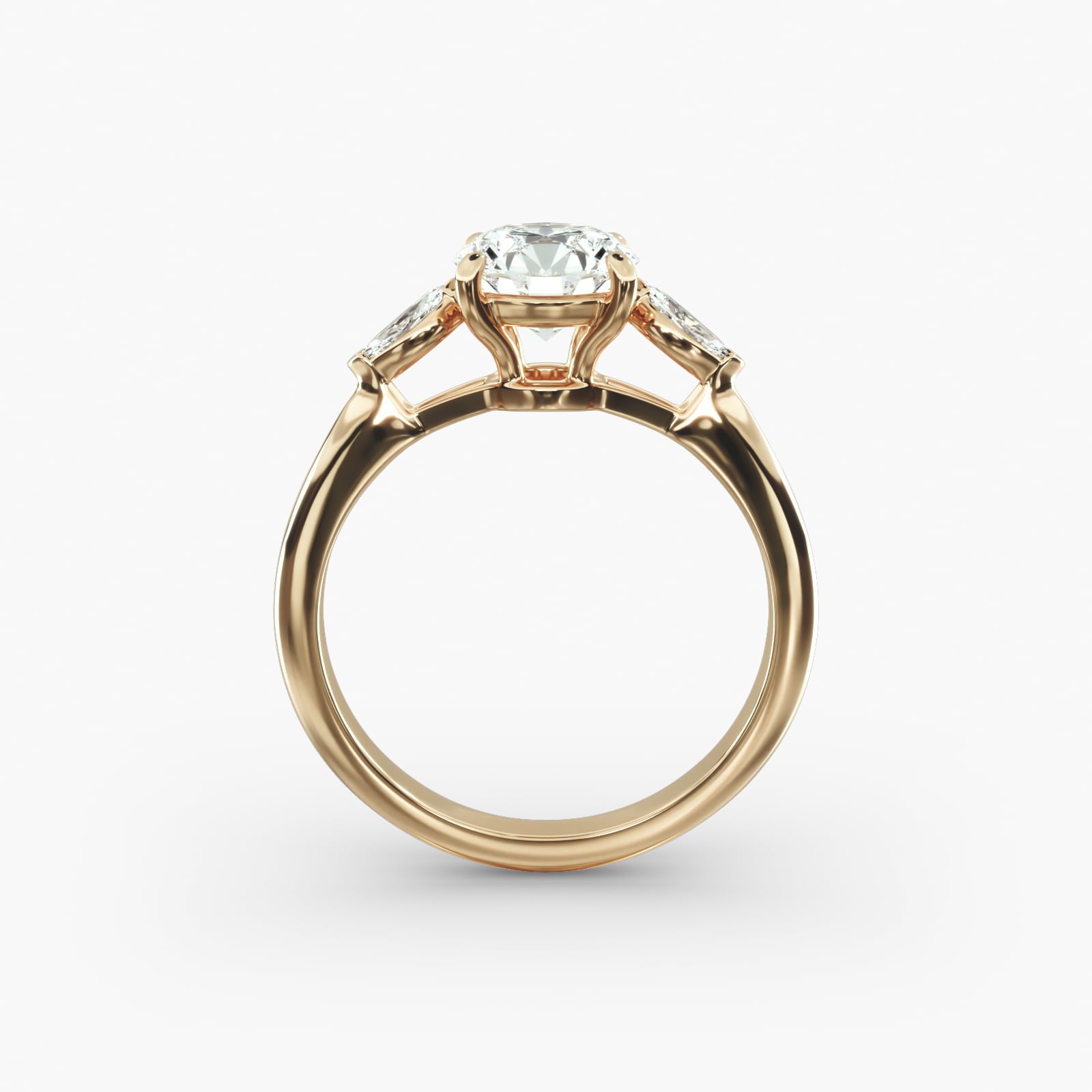 Marquise Cut Diamond Three Stone Engagement Ring In 18K