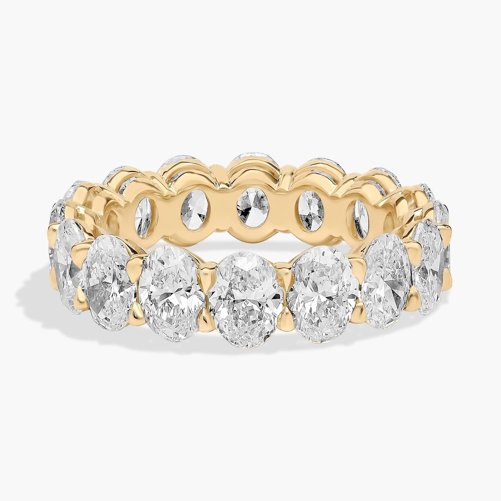 Yellow Gold Oval Cut Diamond Eternity Ring