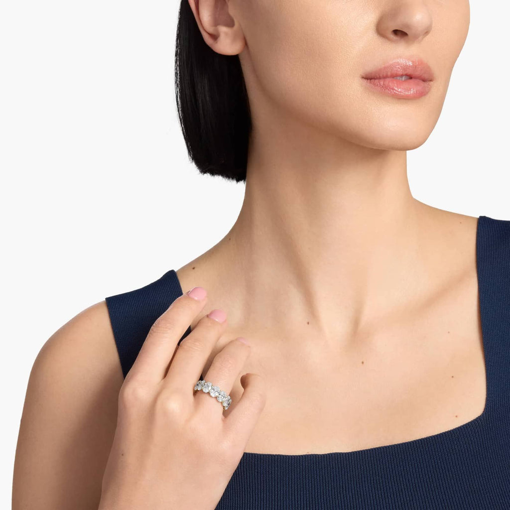 Yellow Gold Oval Cut Diamond Eternity Ring