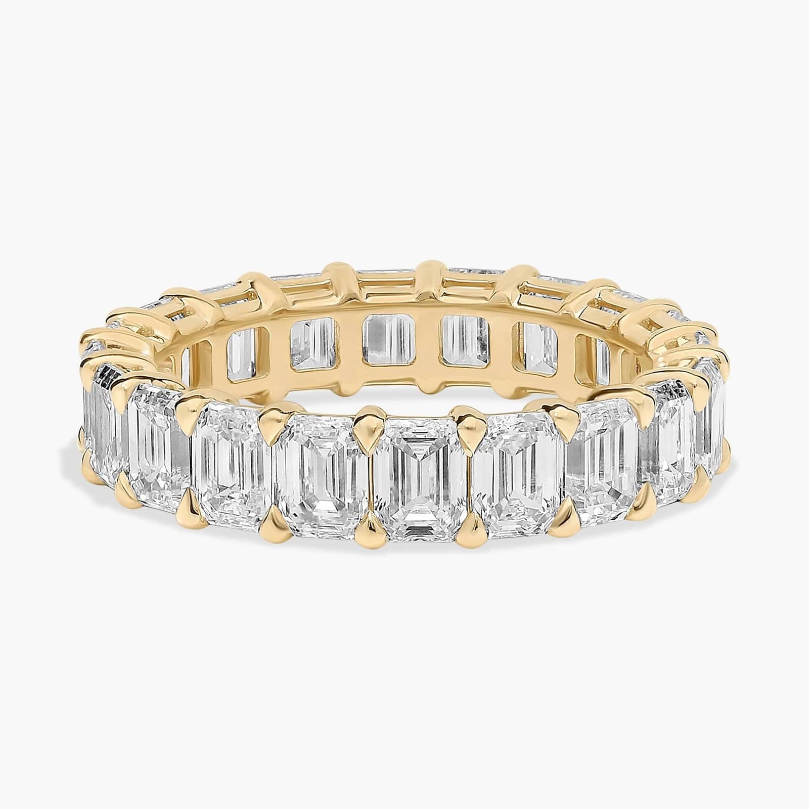 Yellow Gold Emerald Cut Diamond Eternity Ring