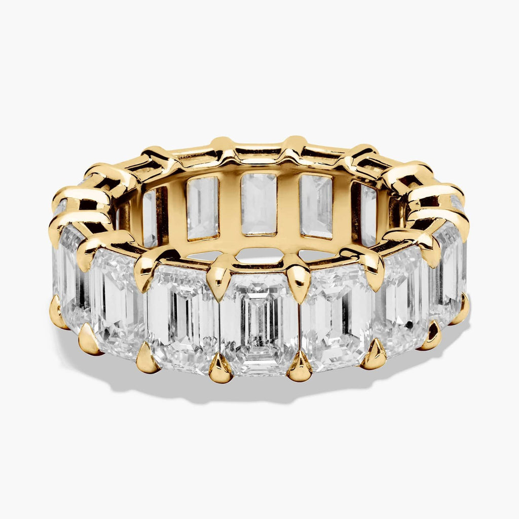 Yellow Gold Emerald Cut Diamond Eternity Ring