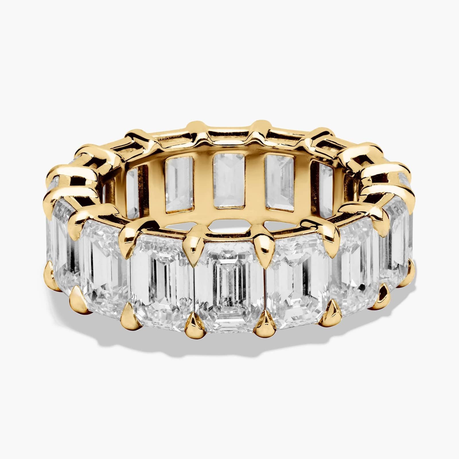Yellow Gold Emerald Cut Diamond Eternity Ring