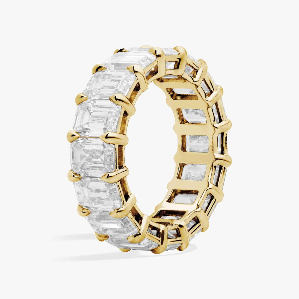 Yellow Gold Emerald Cut Diamond Eternity Ring