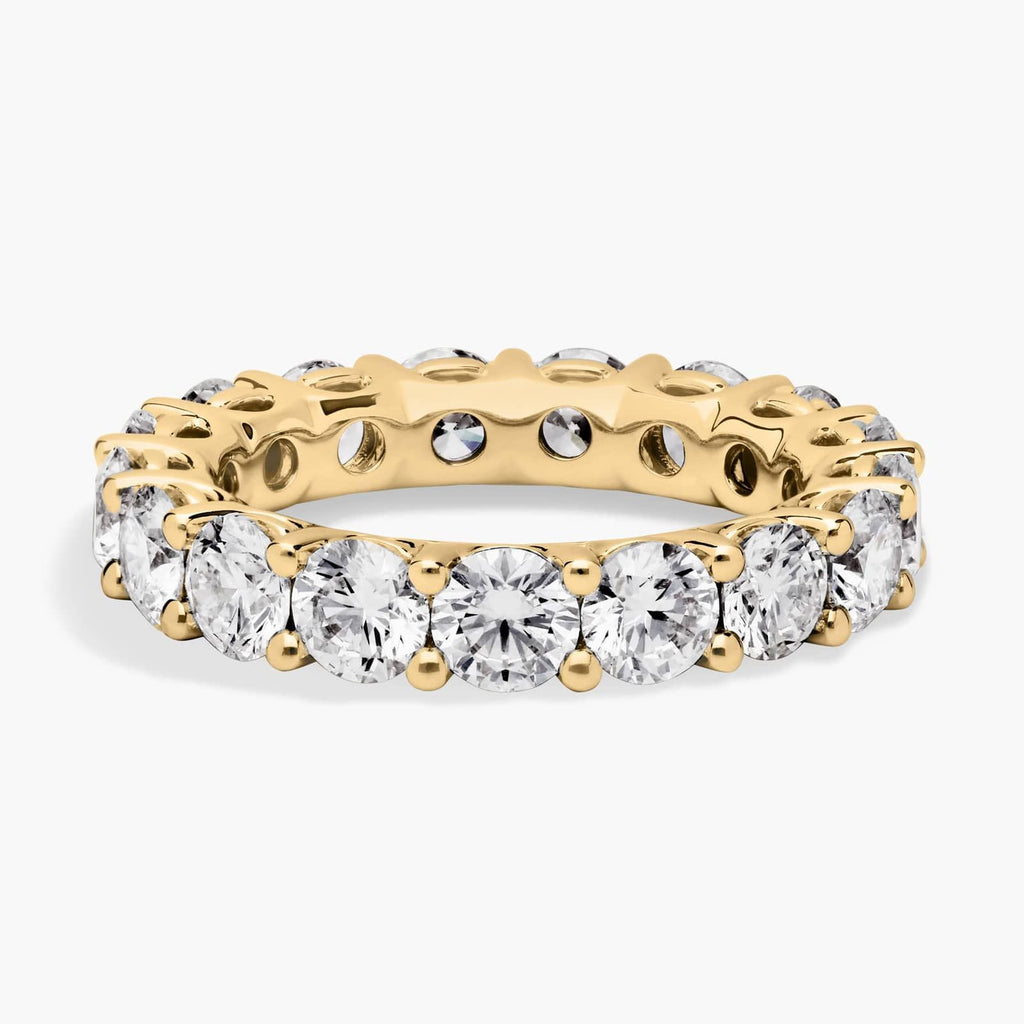 Yellow Gold Low Dome Basket Diamond Eternity Ring