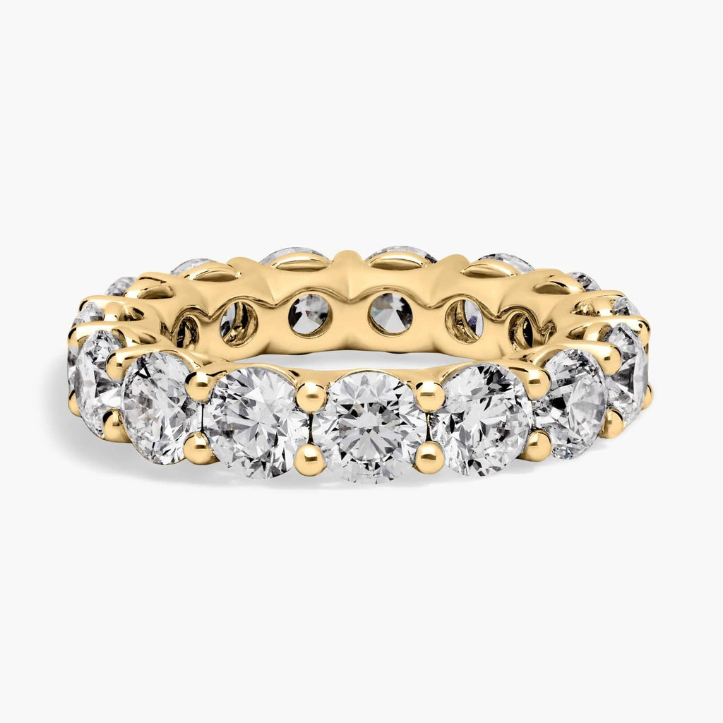Yellow Gold Low Dome Basket Diamond Eternity Ring