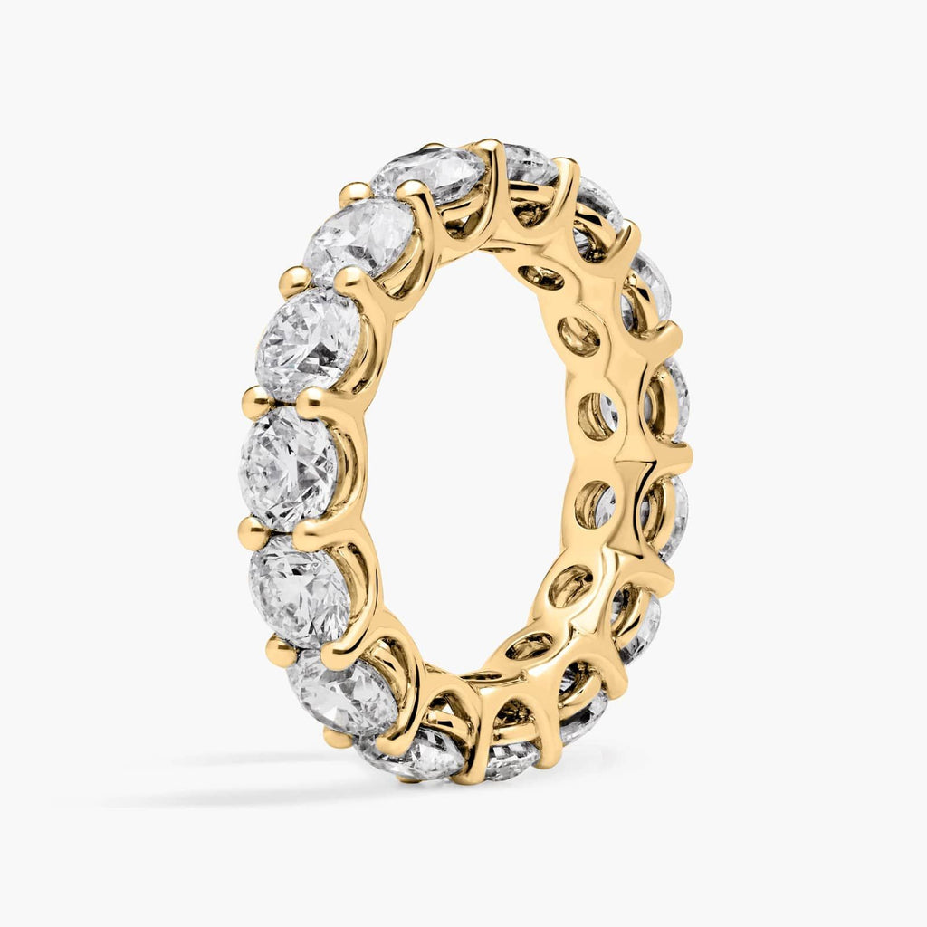 Yellow Gold Low Dome Basket Diamond Eternity Ring