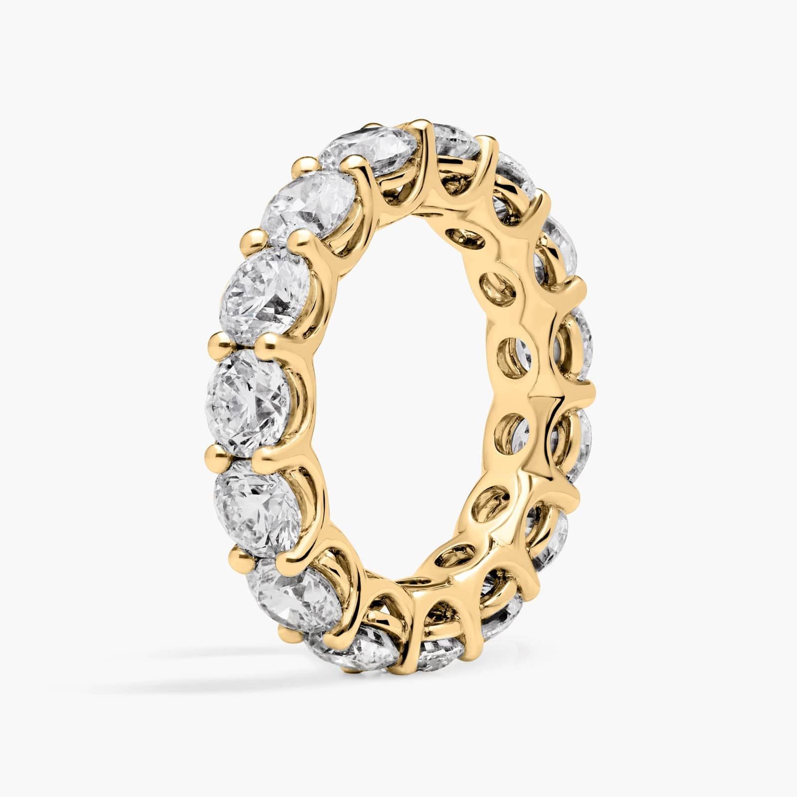 Yellow Gold Low Dome Basket Diamond Eternity Ring