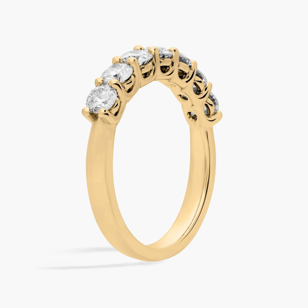 Yellow Gold Seven Stone Low Dome Basket Diamond Ring