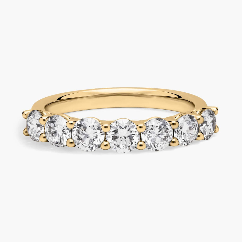 Yellow Gold Seven Stone Low Dome Basket Diamond Ring