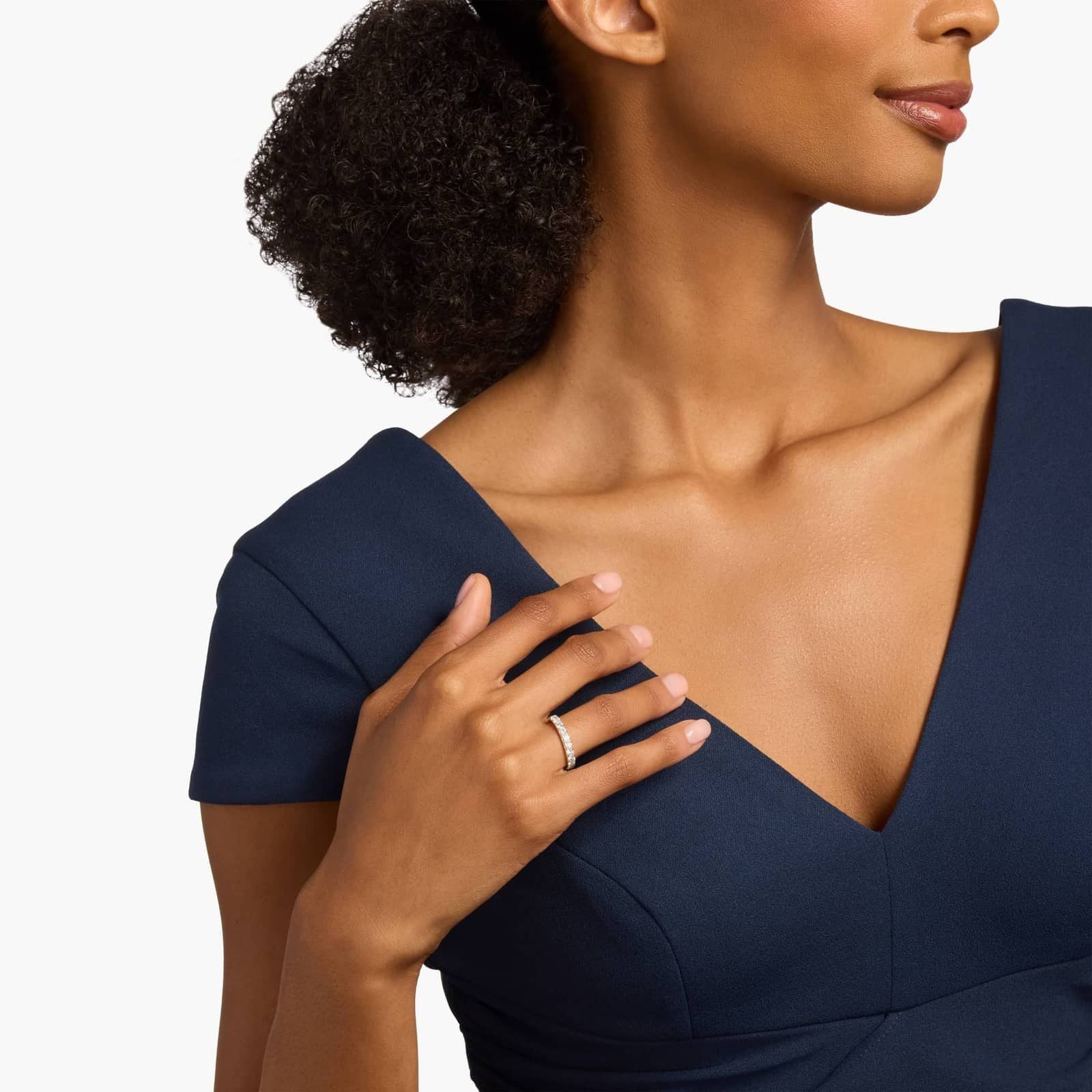 Yellow Gold Riviera Pavé Diamond Ring