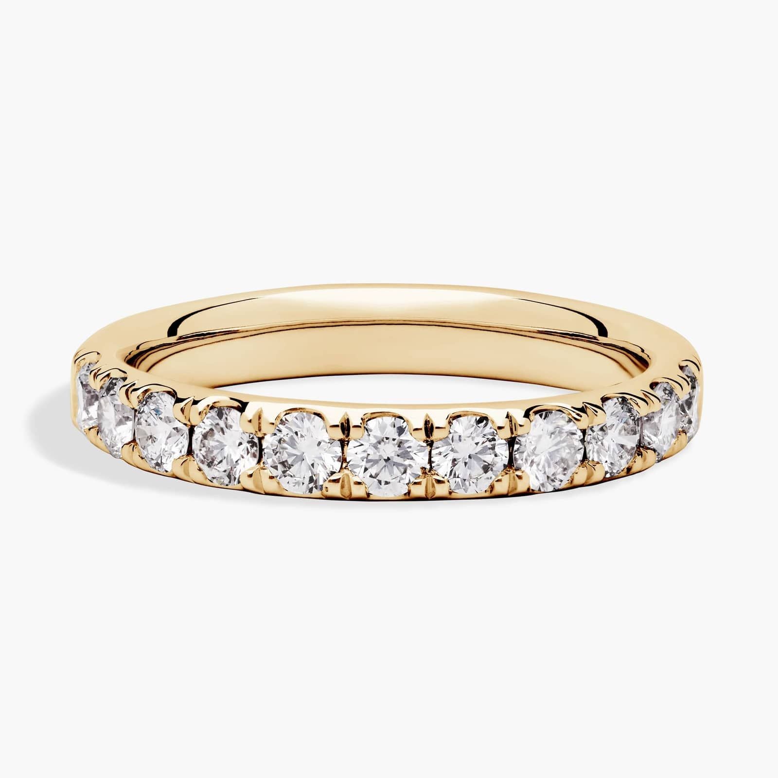 Yellow Gold Riviera Pavé Diamond Ring
