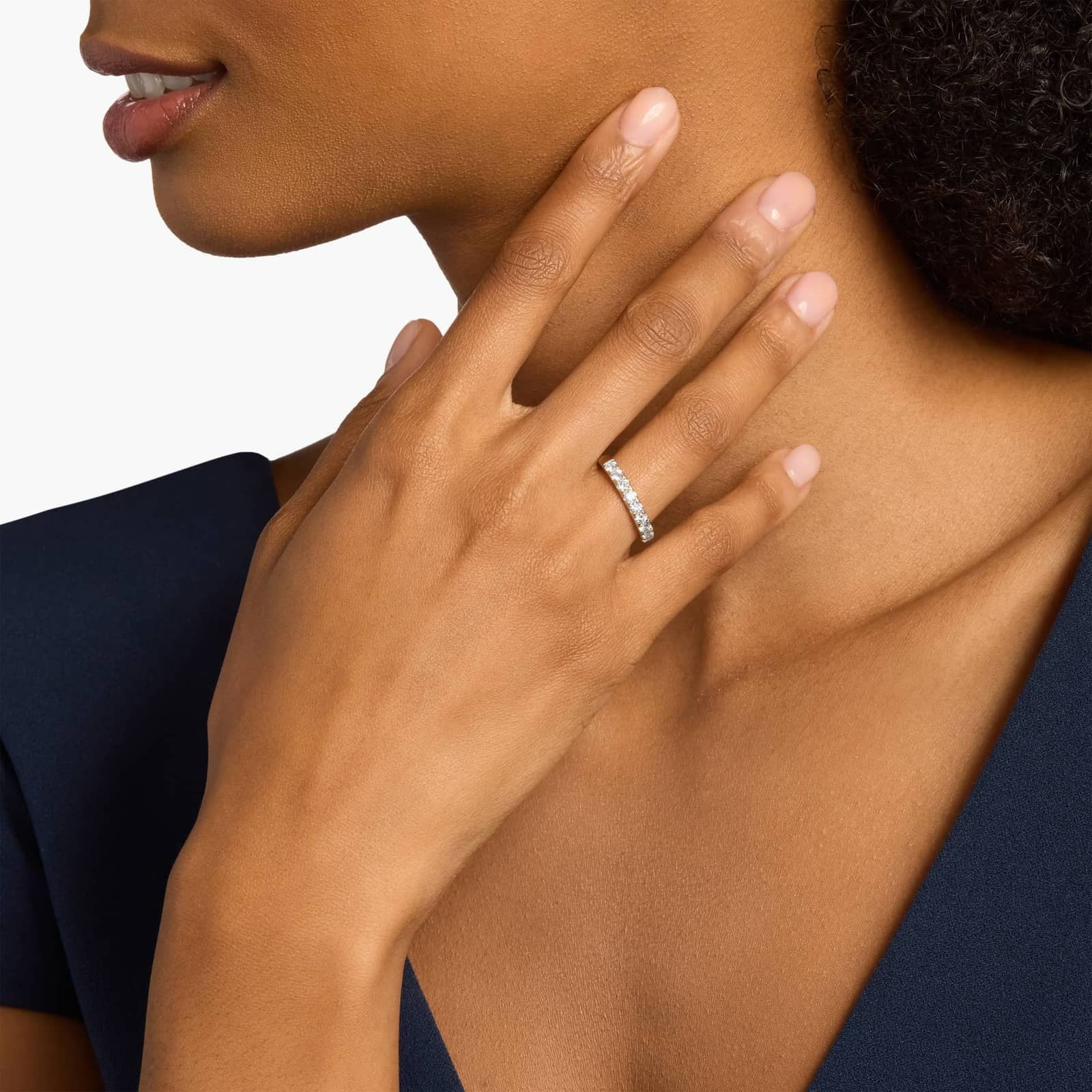 Yellow Gold Riviera Pavé Diamond Ring