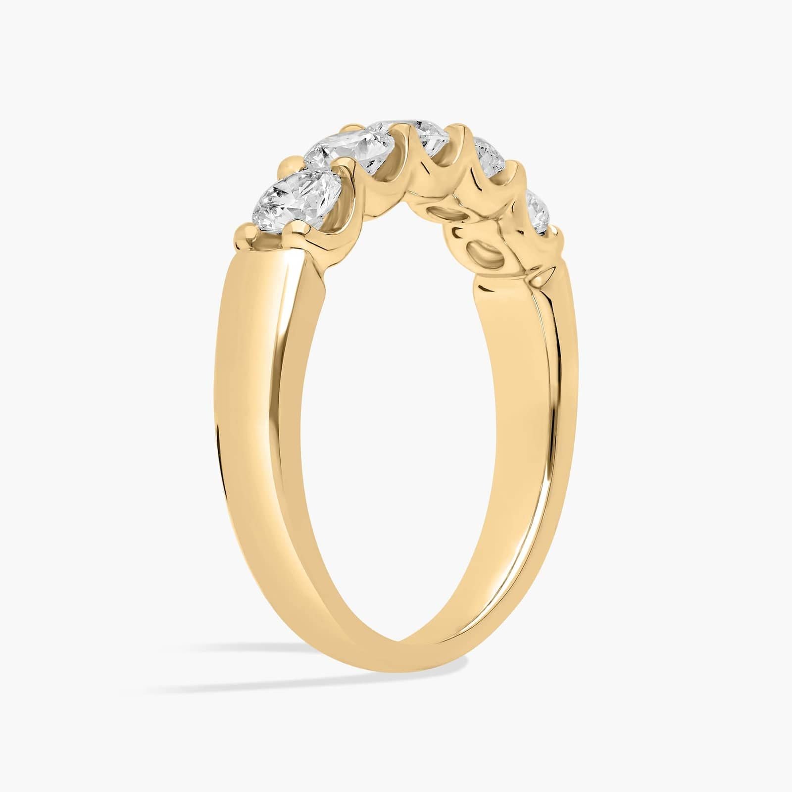 Five Stone Shared Prong Contour Lab-Grown Diamond Ring