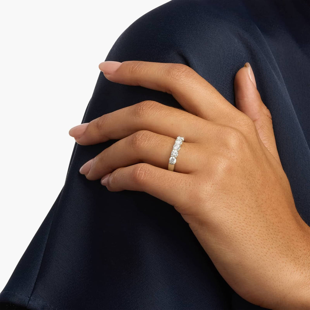 Five Stone Shared Prong Contour Lab-Grown Diamond Ring