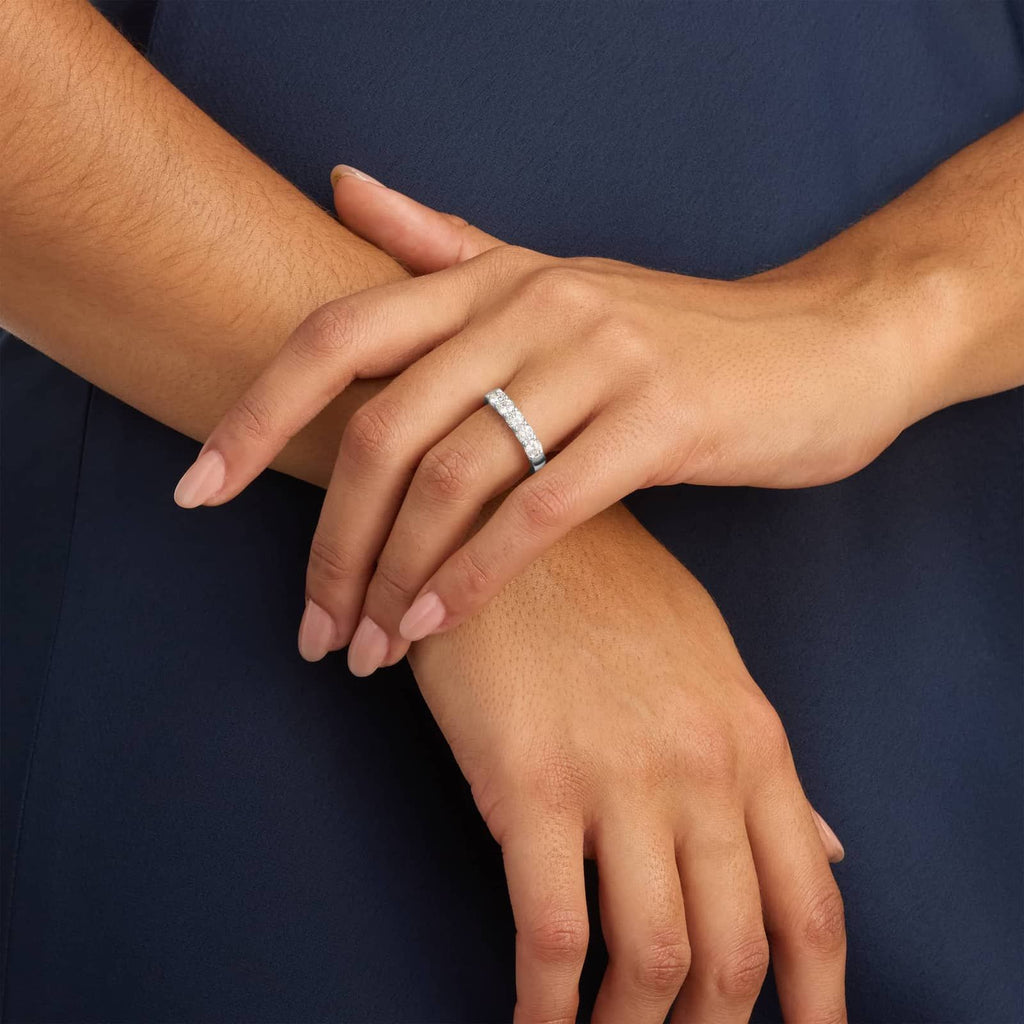 Five Stone Shared Prong Contour Lab-Grown Diamond Ring