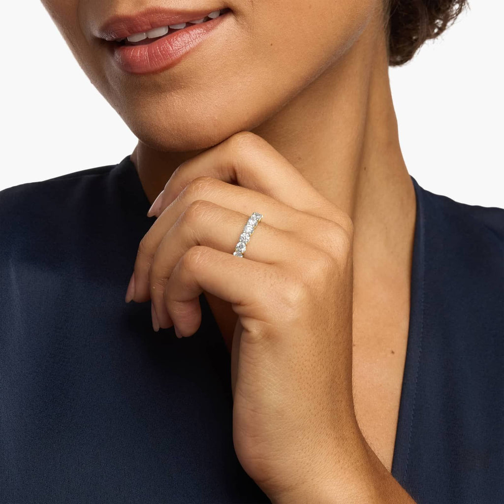 Seven Stone Shared Prong Contour Lab-Grown Diamond Ring