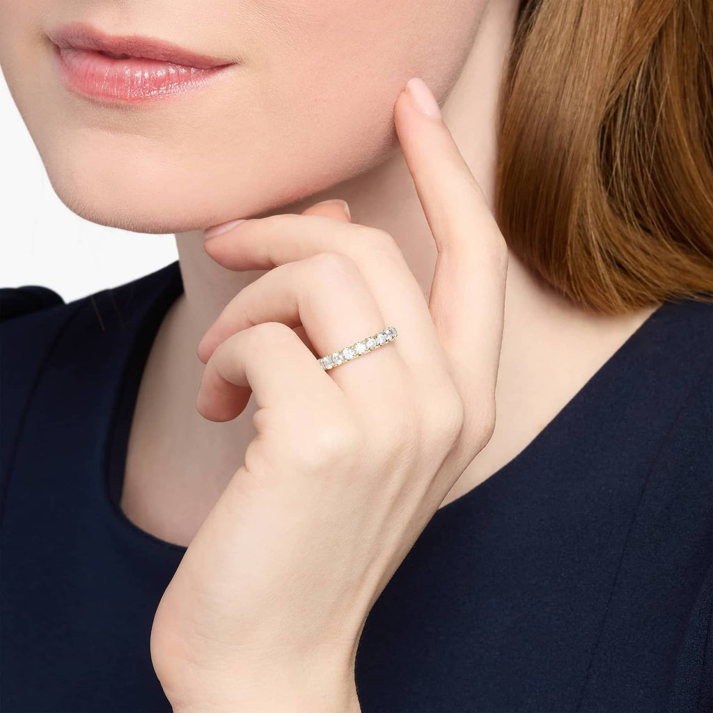 Yellow Gold Riviera Pavé Diamond Eternity Ring