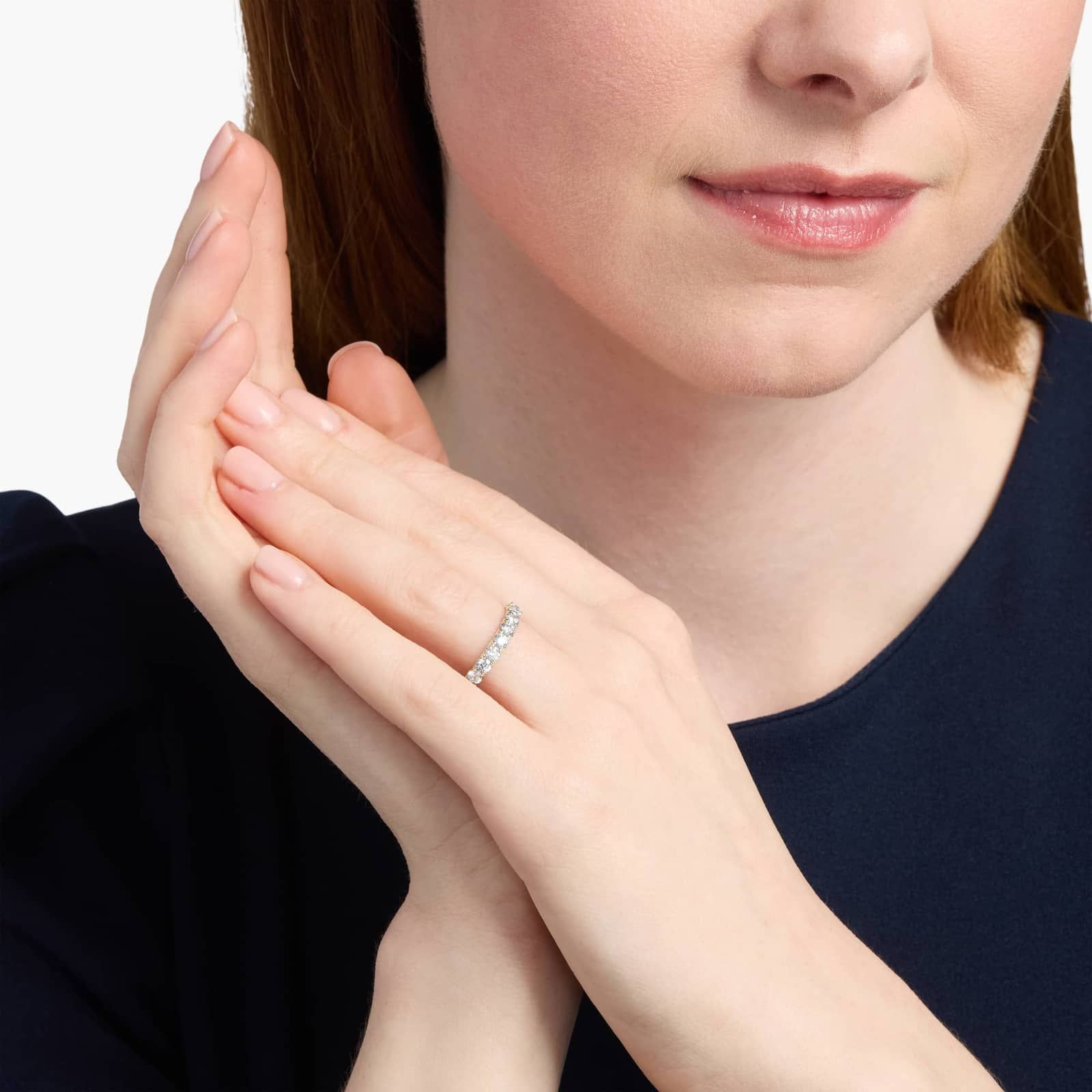 Yellow Gold Riviera Pavé Diamond Eternity Ring