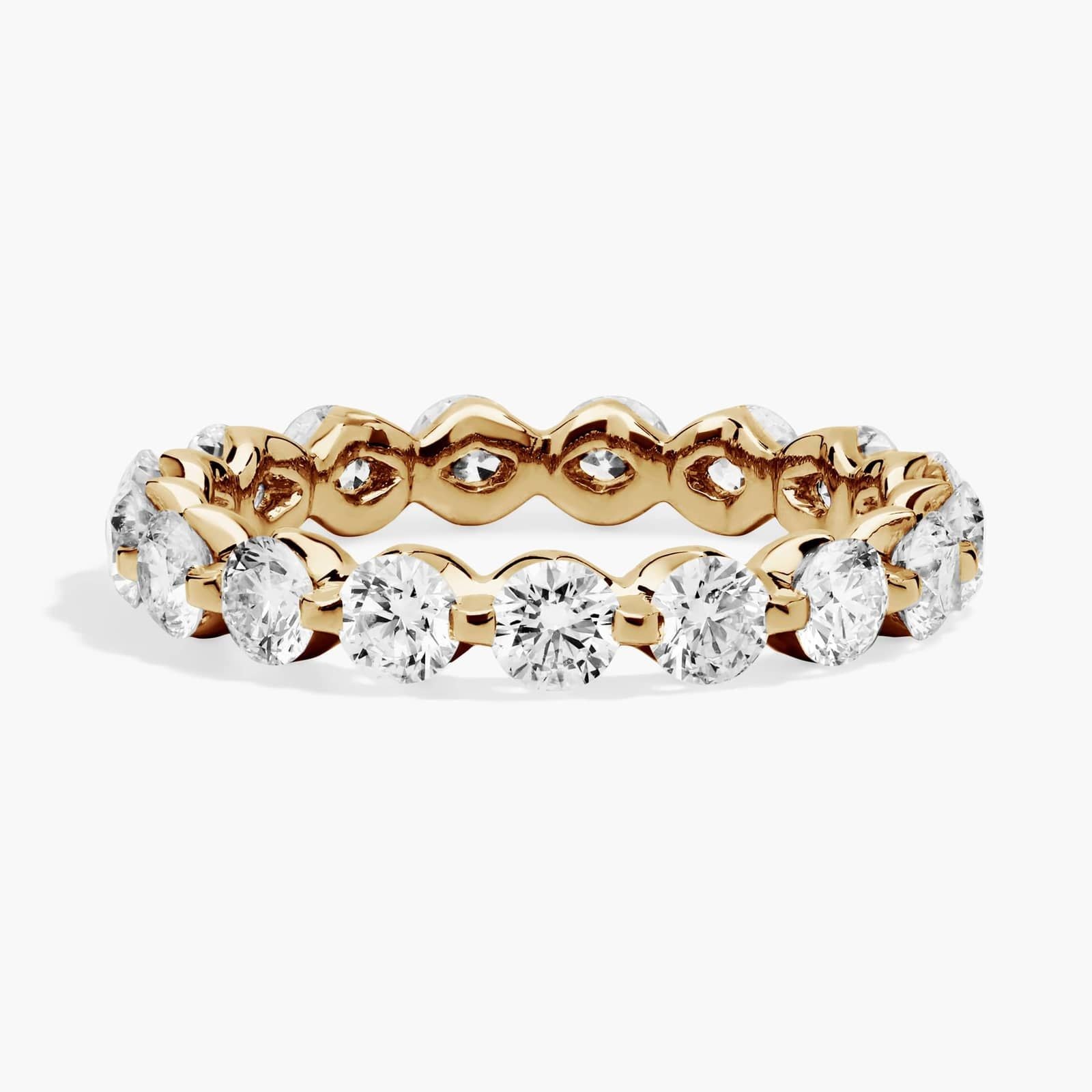 Yellow Gold Floating Diamond Eternity Ring
