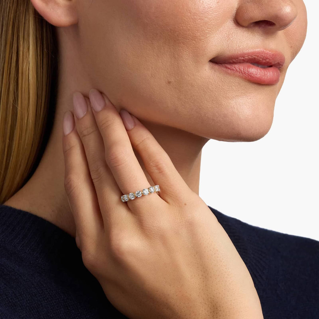 Yellow Gold Floating Diamond Eternity Ring