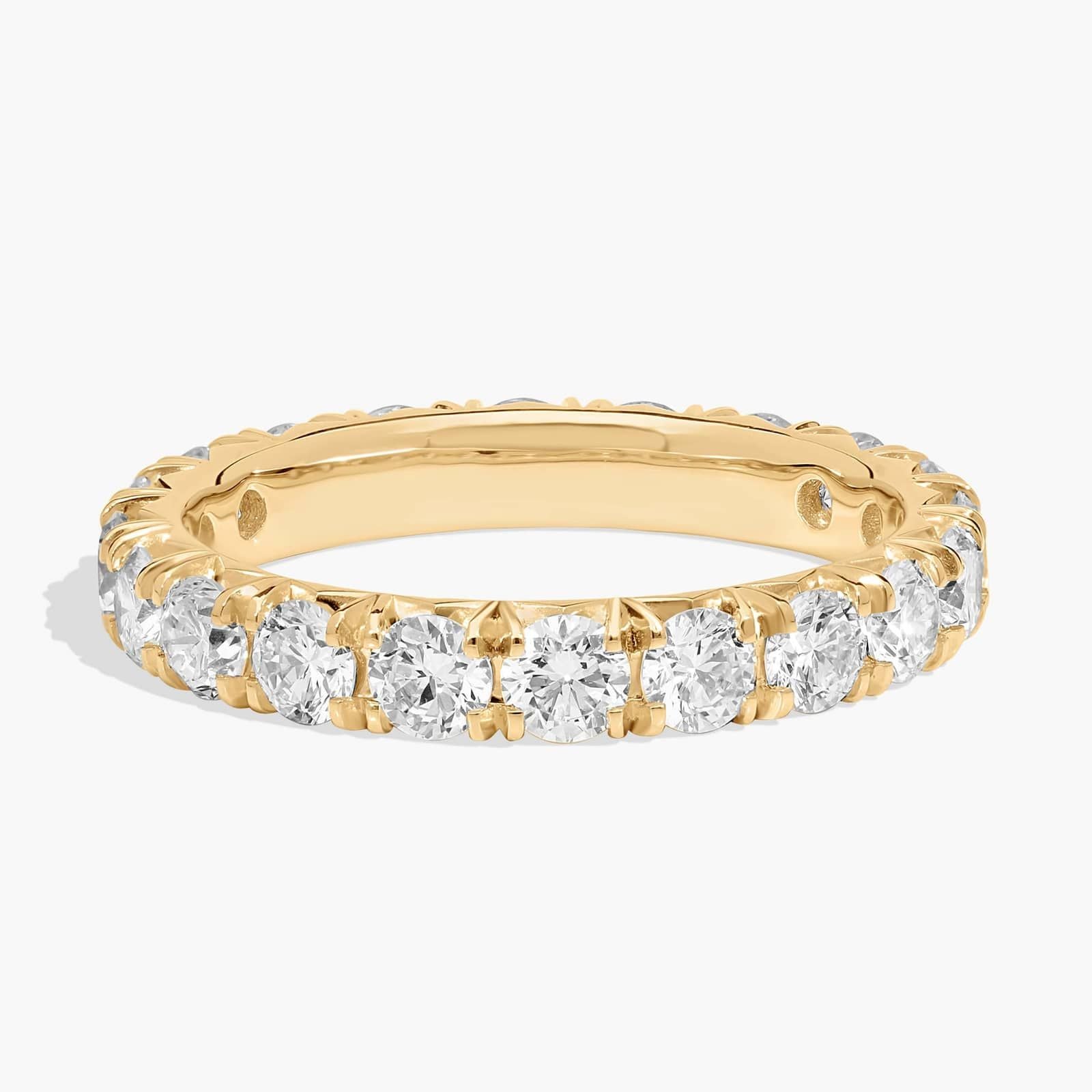 Yellow Gold French Pavé Diamond Eternity Ring