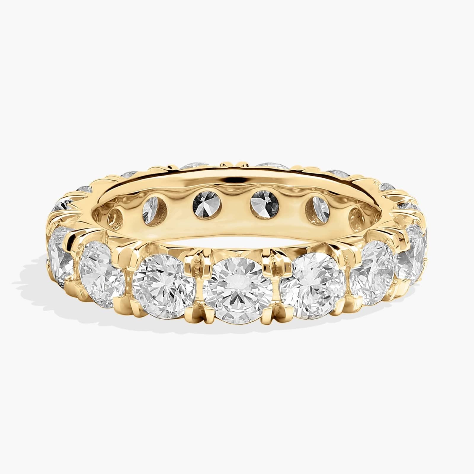 Yellow Gold French Pavé Diamond Eternity Ring