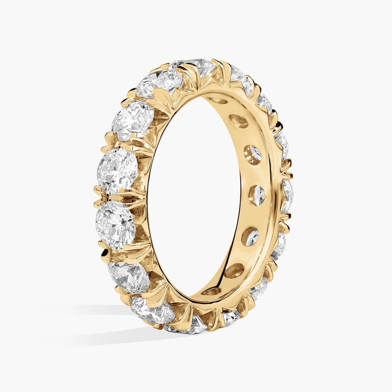 Yellow Gold French Pavé Diamond Eternity Ring