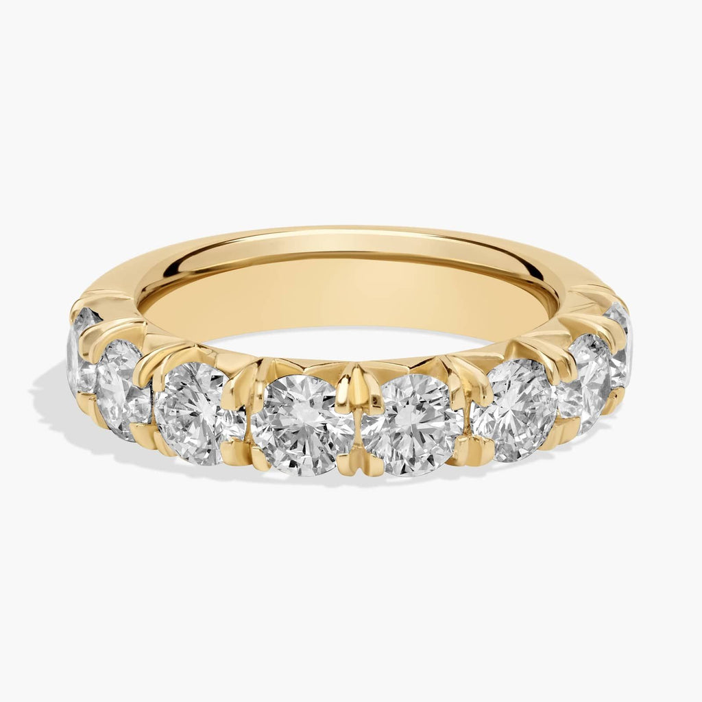 Yellow Gold French Pavé Diamond Anniversary Ring