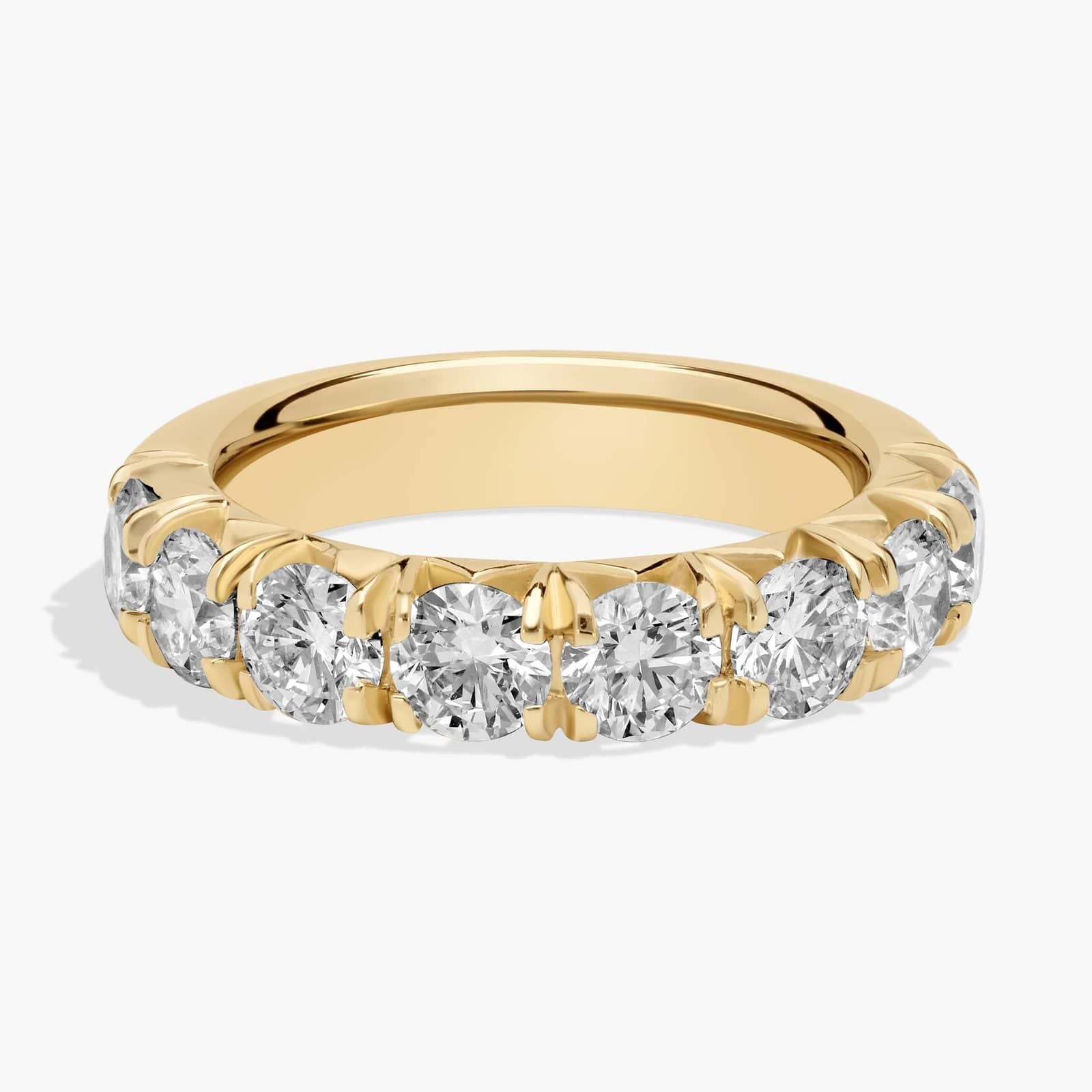 Yellow Gold French Pavé Diamond Anniversary Ring