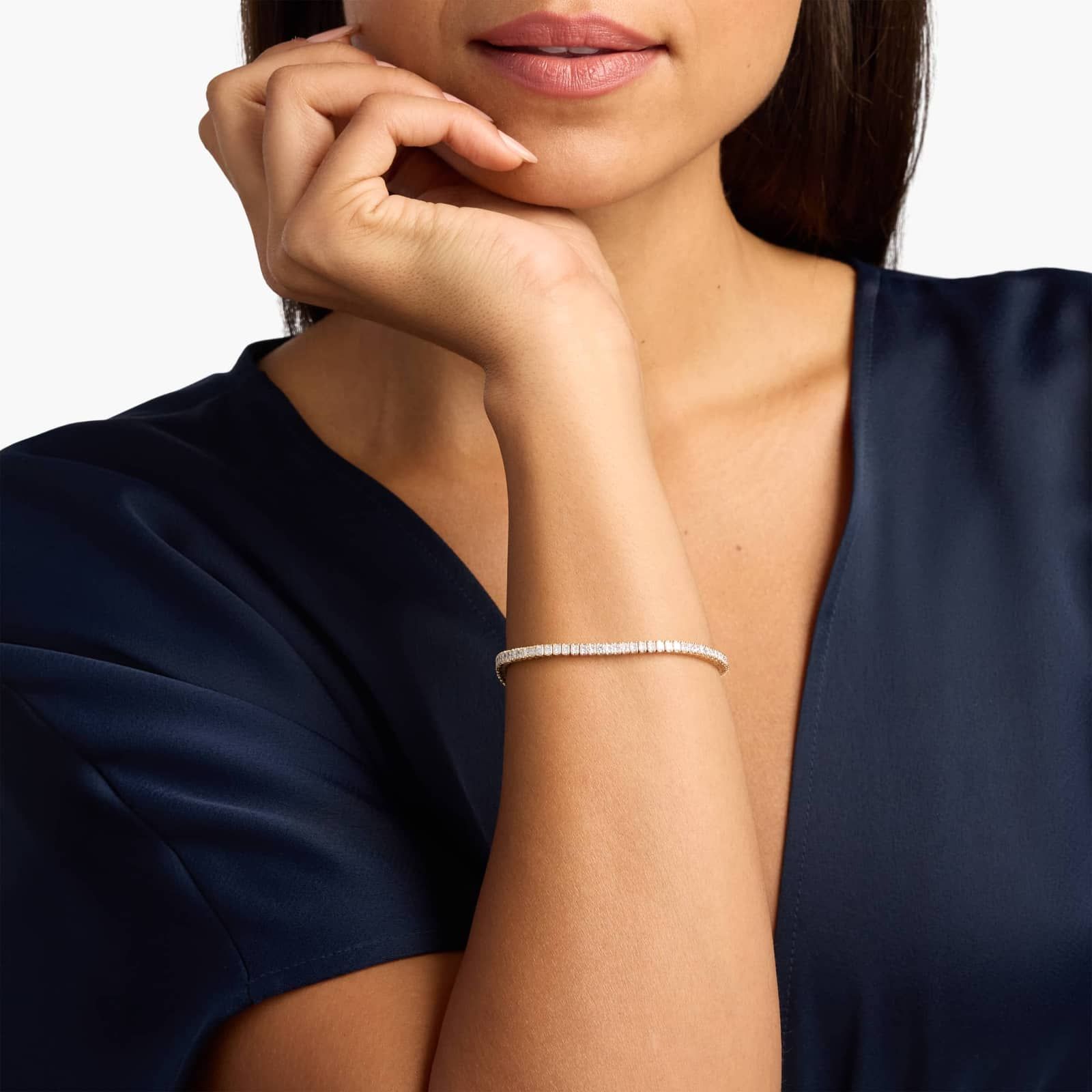 7 " Princess Cut Lab Grown Diamond Tennis Bracelet