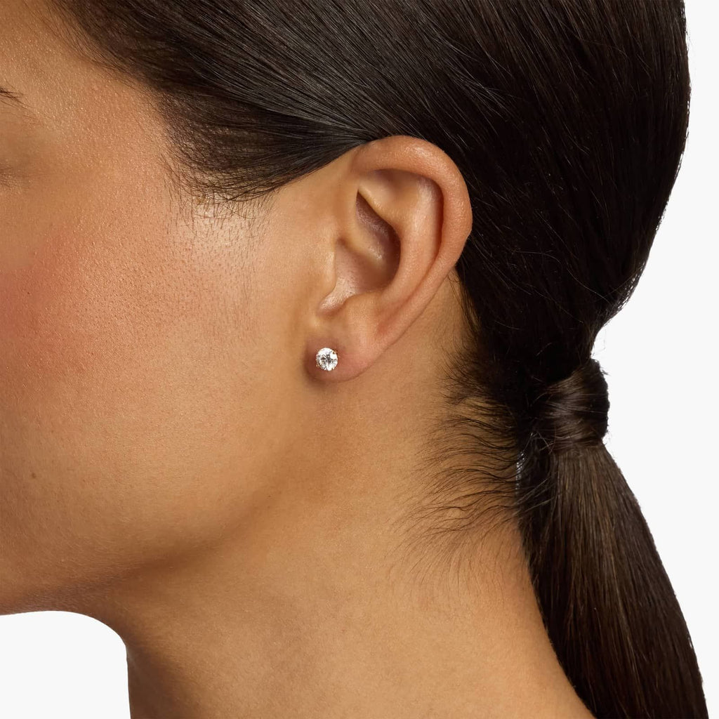 Four Prong Round Brilliant Lab Grown Diamond Stud Earrings